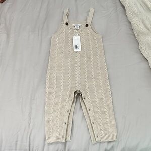 NWT Heritage Cable Knit Beige Overalls